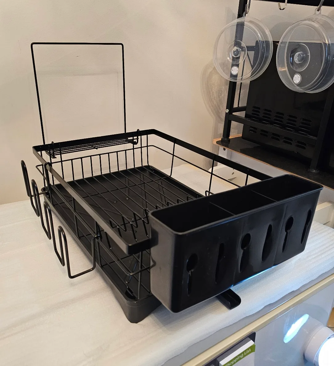 Black Dish Drying Rack w/ Utensil, Glass, & board Holder thumbnail