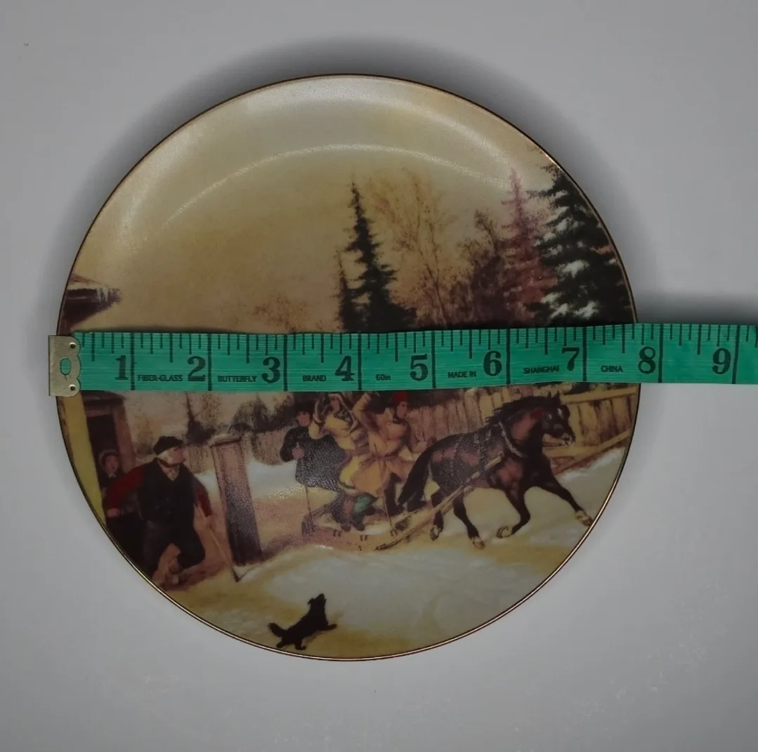 Ltd Edition Collector Plate of Winter Scene 1861 Painting image indicator(3)