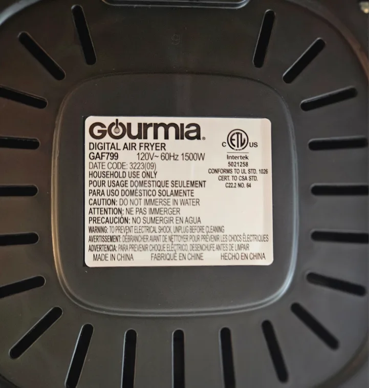 Gourmia Digital Air Fryer GAF799 image indicator(5)
