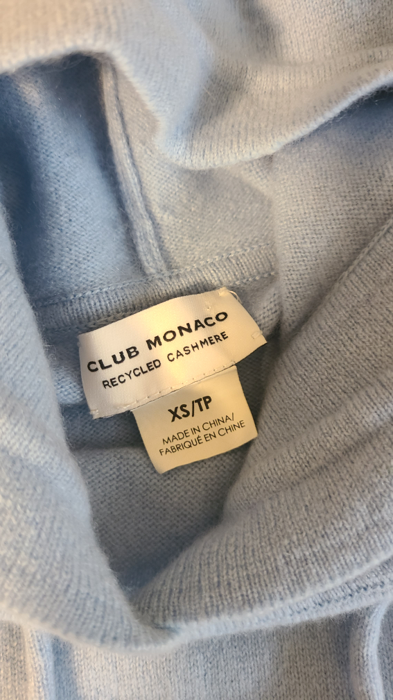 Club Monaco Light Blue Cashmere 100 Hoodie sweater - photo 2