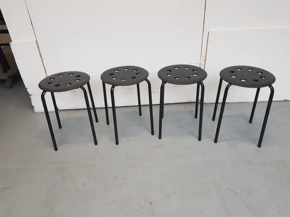 Set of 4 Black Stools thumbnail