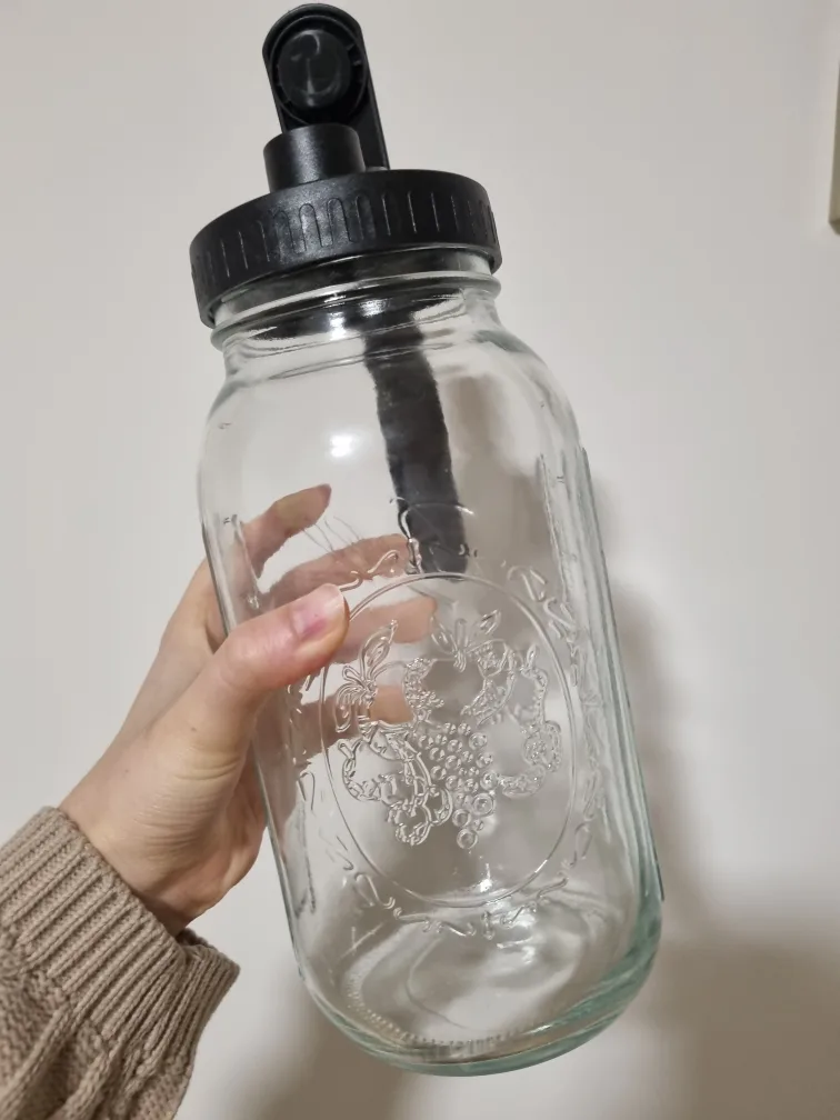 2 Mason Jar with lid and handle thumbnail