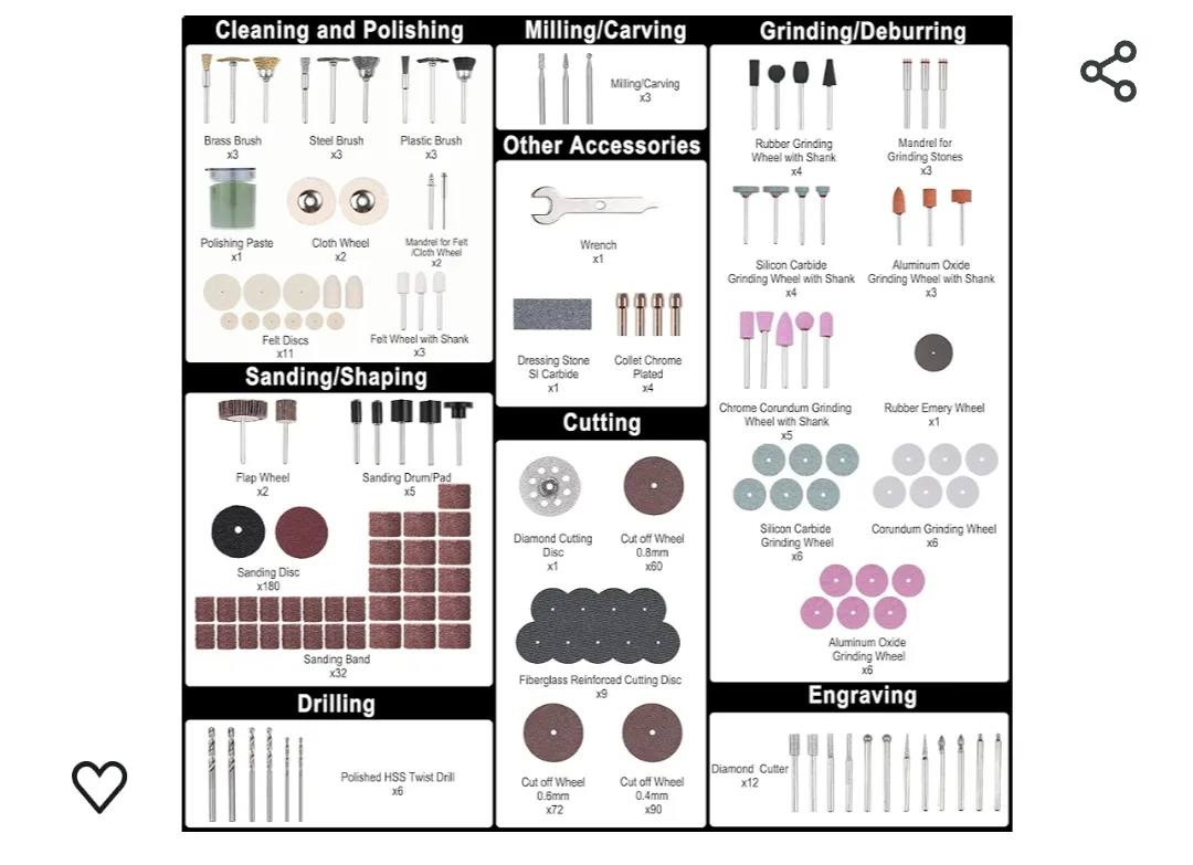 Rotary Tool Accessories Kit, Longmate 544pcs Rotary Tool Bit set image indicator(2)