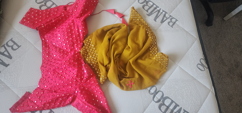 Green, Pink, and Gold Indian Lehanga (130$)