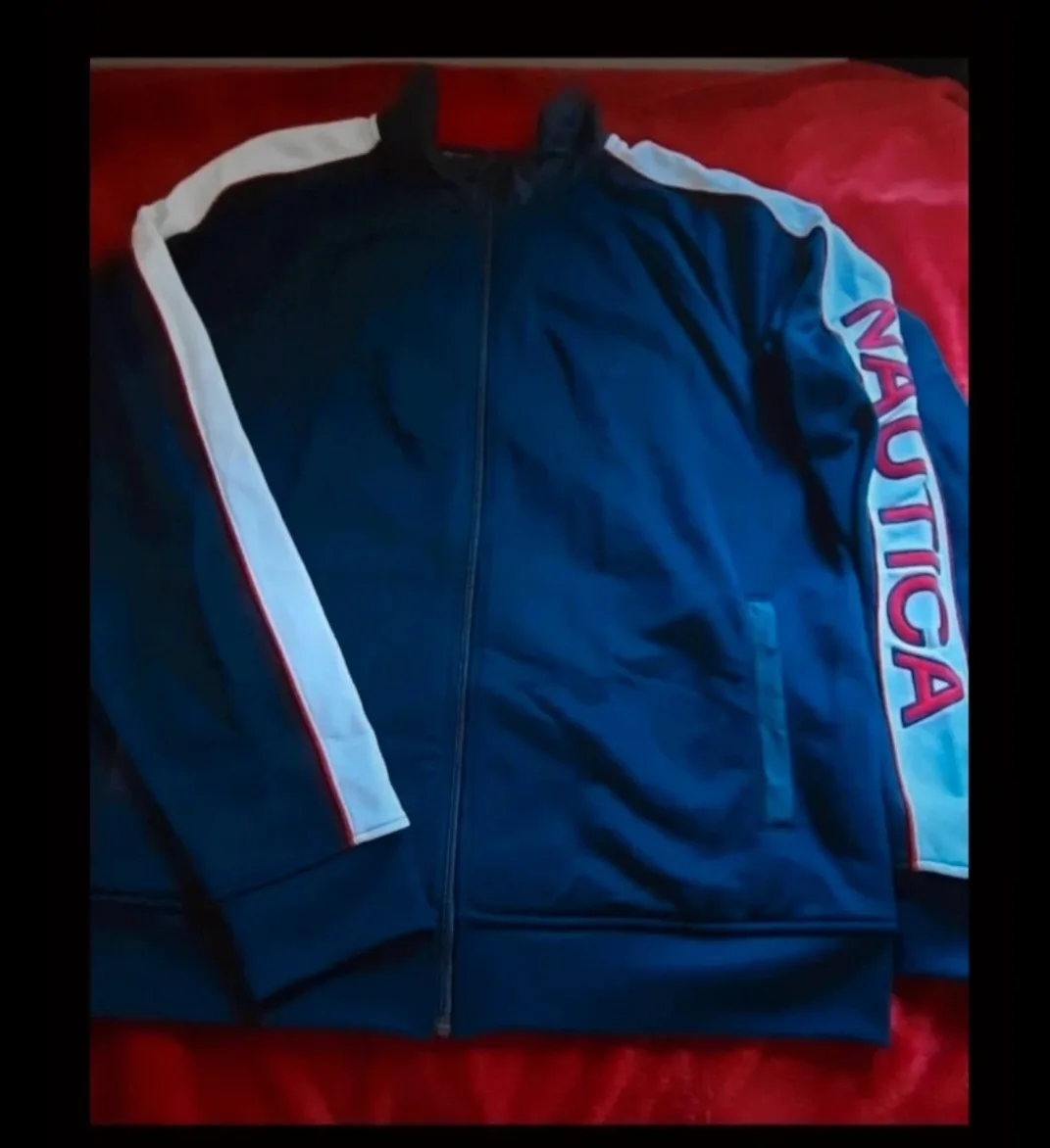 Brand New Nautica Men's Navy Blue Zip Up Jacket Size L image indicator(2)