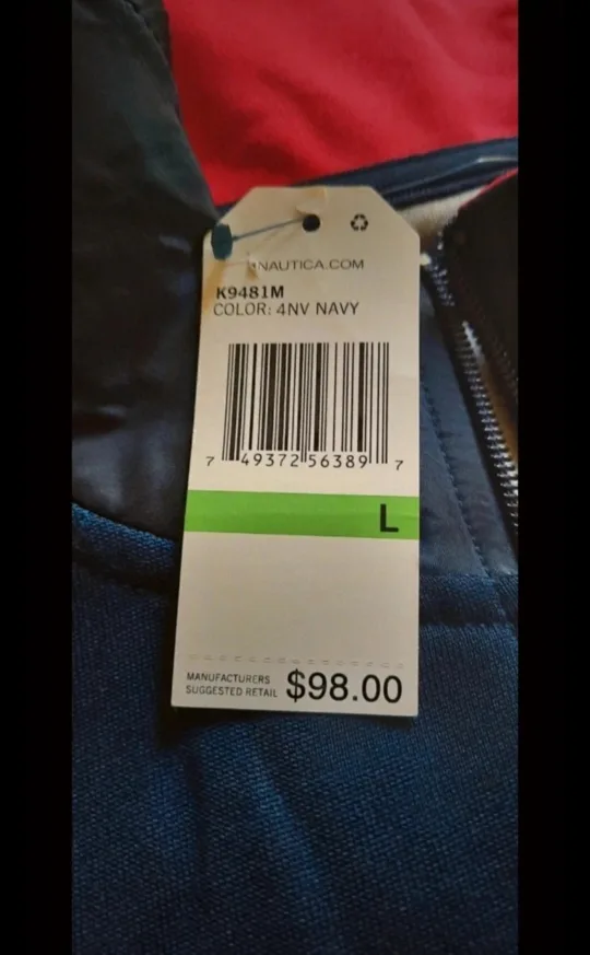 Brand New Nautica Men's Navy Blue Zip Up Jacket Size L image indicator(3)