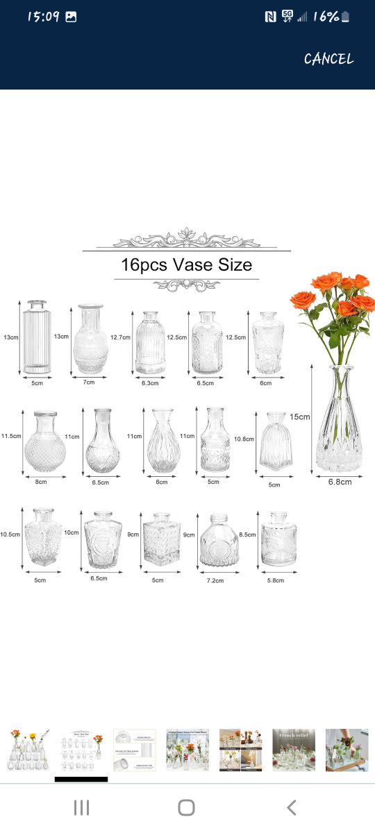 Glass Bud Vases 16 pieces Set. BNIB ***Please Read*** - photo 3