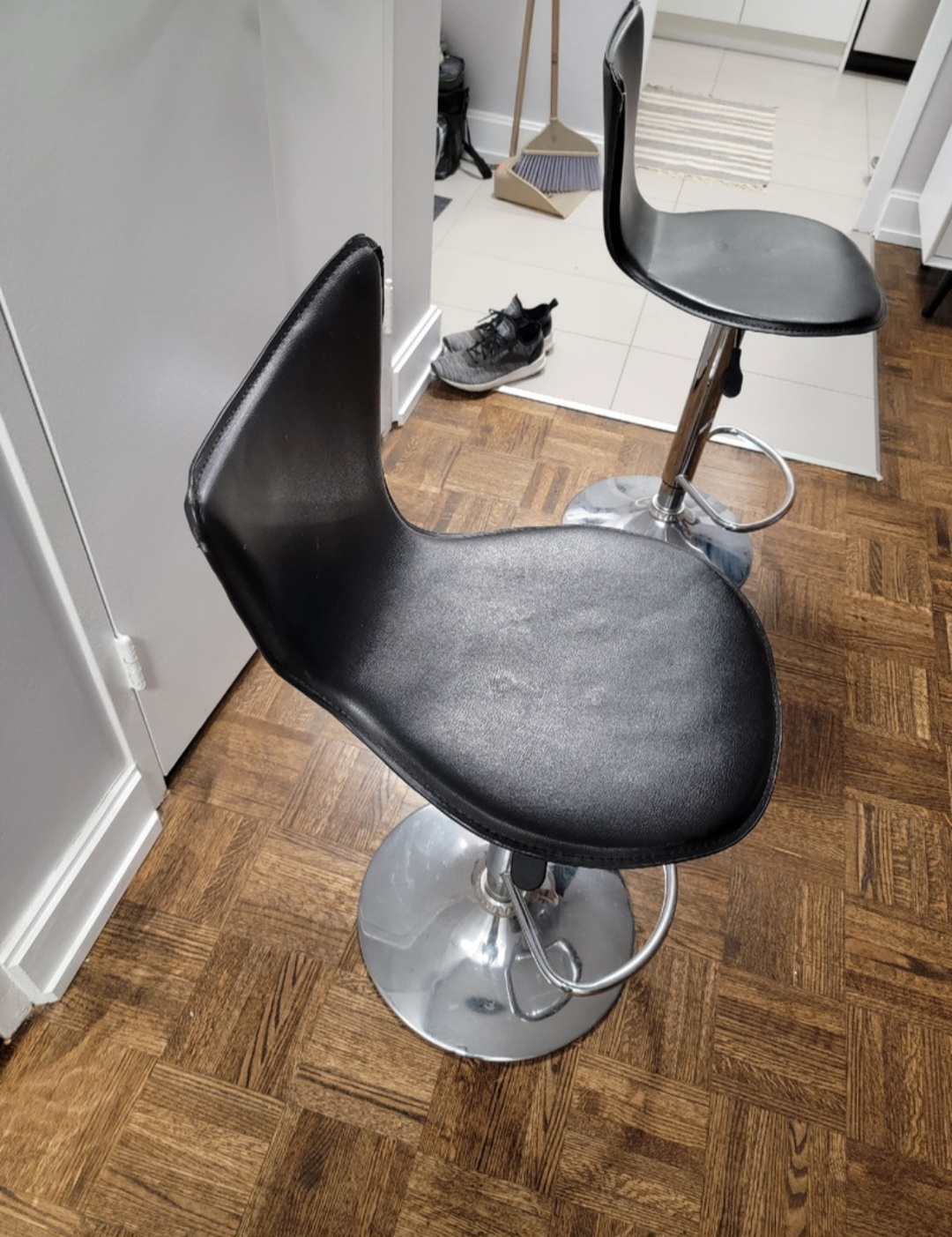 2 Black Swivel Bar Stools - photo 2