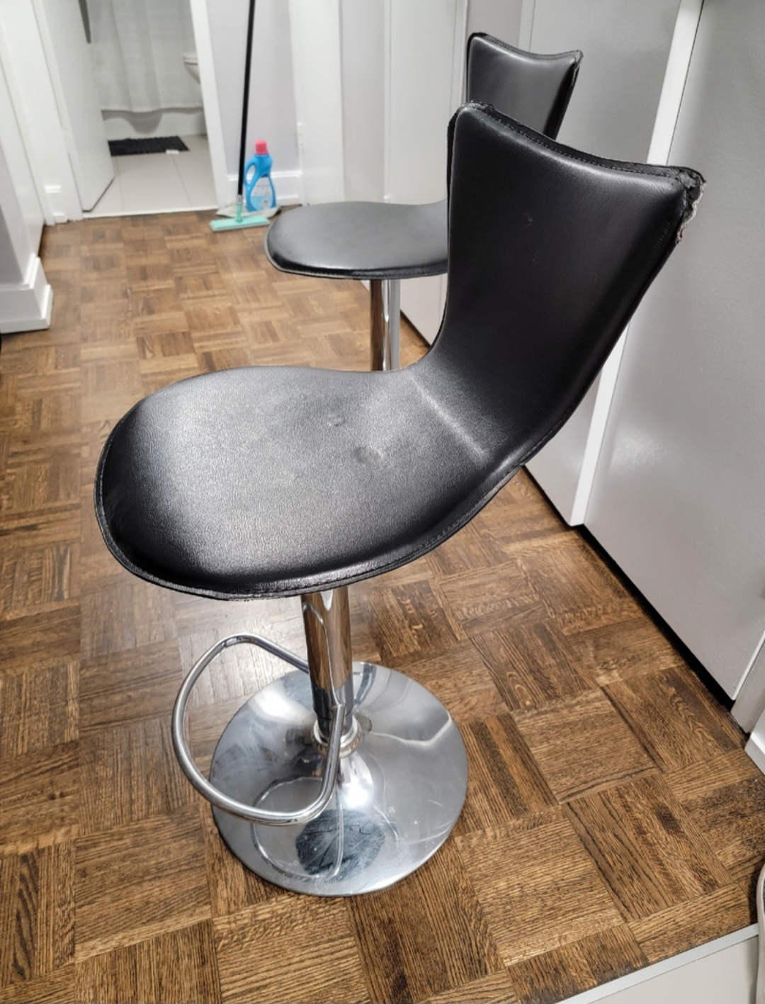 2 Black Swivel Bar Stools - photo 3
