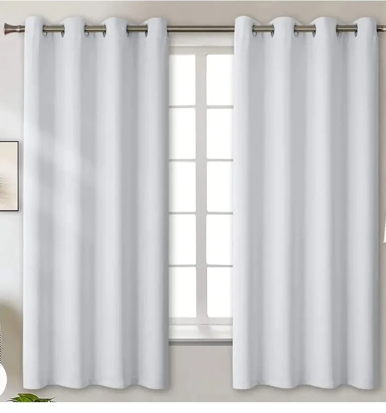 White Grommet Top Blackout Curtains thumbnail