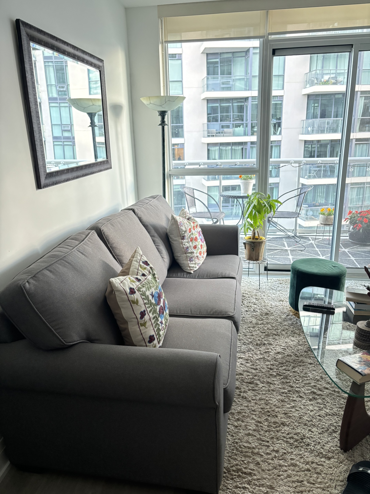 Grey Sofa bed-queen size mattress included
