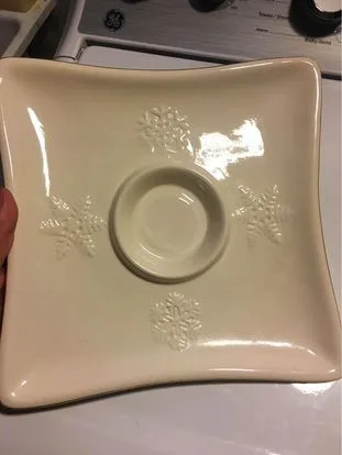 Ceramic Serving Platter with Dip Bowl image indicator(6)