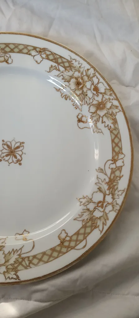 Vintage Nippon Floral Large Plater with Gold Trim image indicator(2)