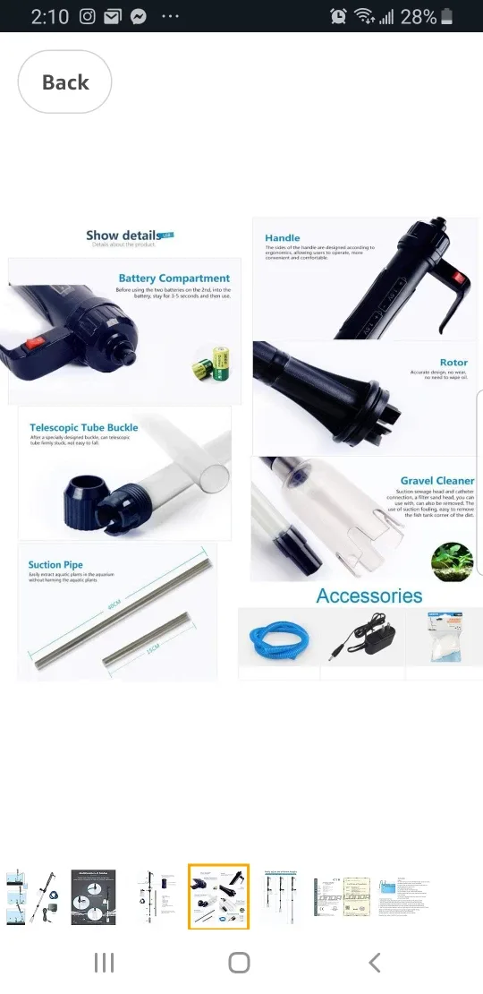 LONDAFISH Electric Fish Tank Vacuum Cleaner  brand new image indicator(3)