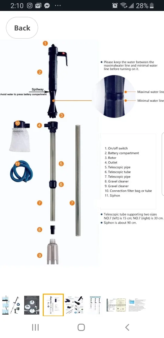 LONDAFISH Electric Fish Tank Vacuum Cleaner  brand new image indicator(4)