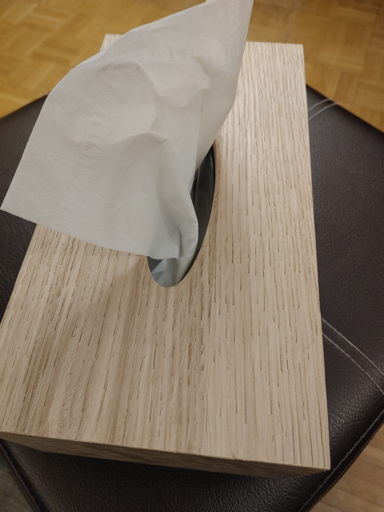 Wooden Tissue Box Cover - Oak - photo 2