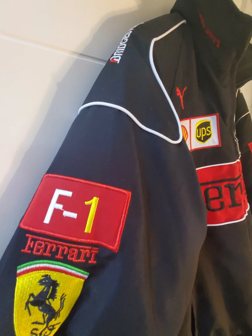 Vintage Black Ferrari F1 Racing Jacket Shell Bridgestone image indicator(6)