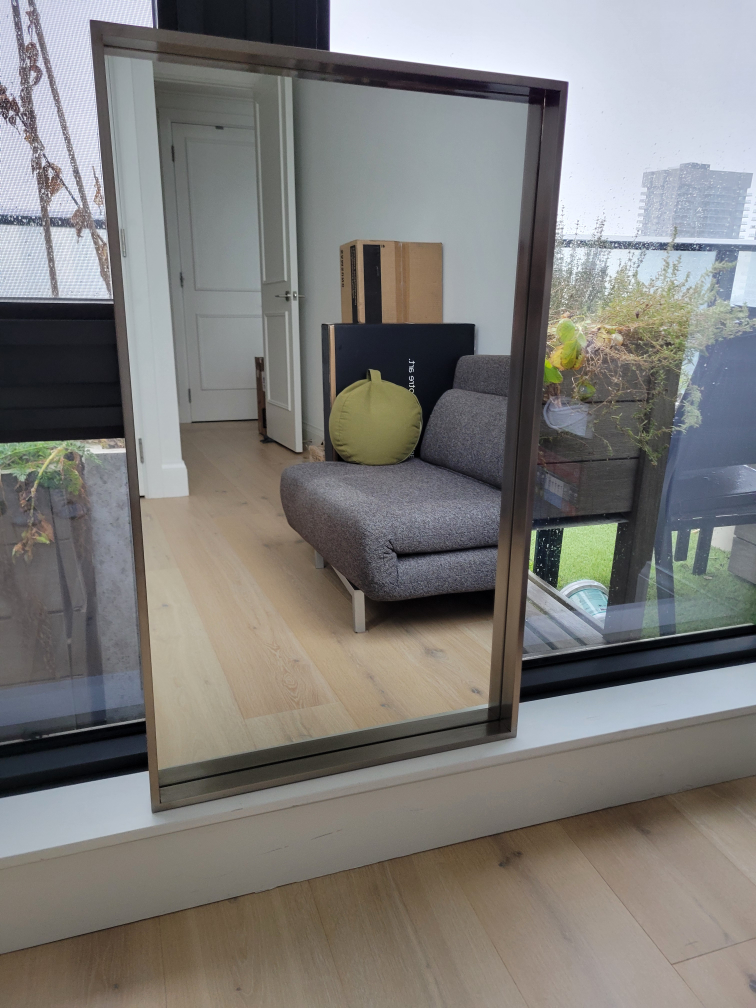 Large Brushed Nickel Wall Mirror