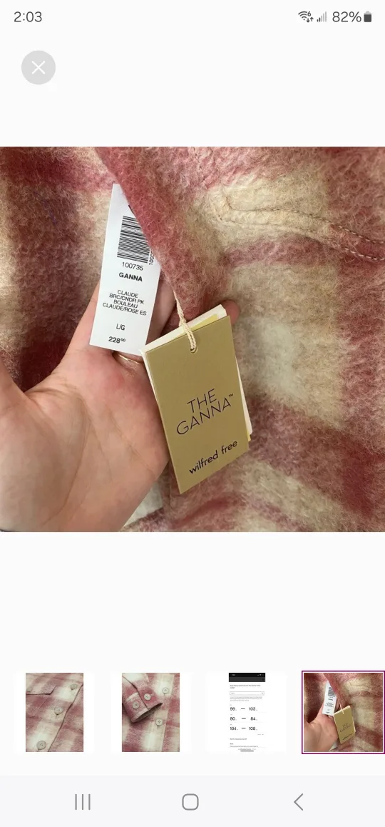 NWT L Wilfred Ganna Plaid Oversized Shirt Jacket image indicator(4)