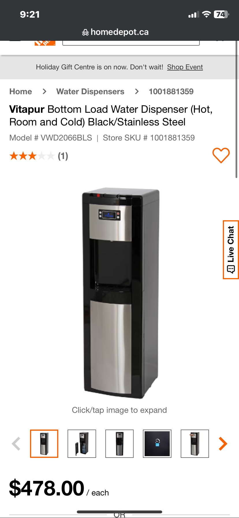 Vitapur Bottom Load Water Dispenser