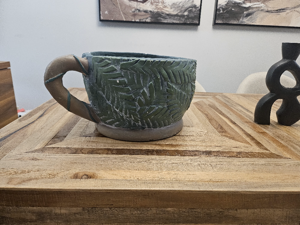Green Ceramic Planter