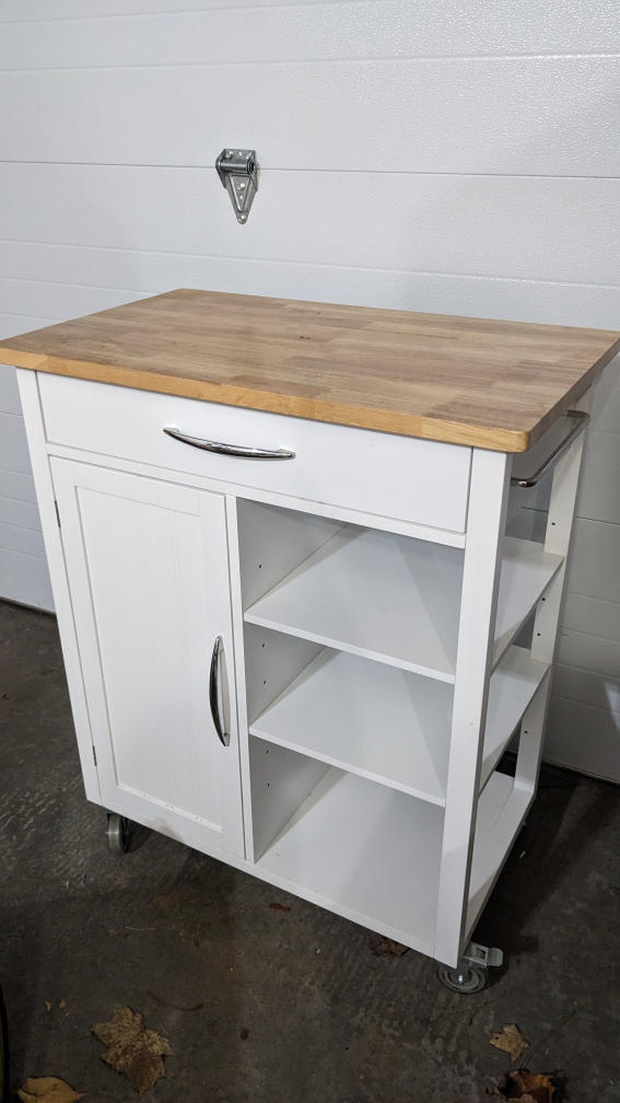 Kitchen Cart with Butcher Block Top