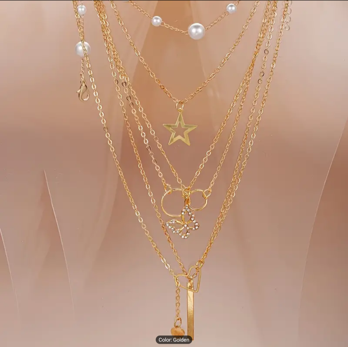 86pc Gold Layered Necklace, Earrings & Ring Set - photo 4