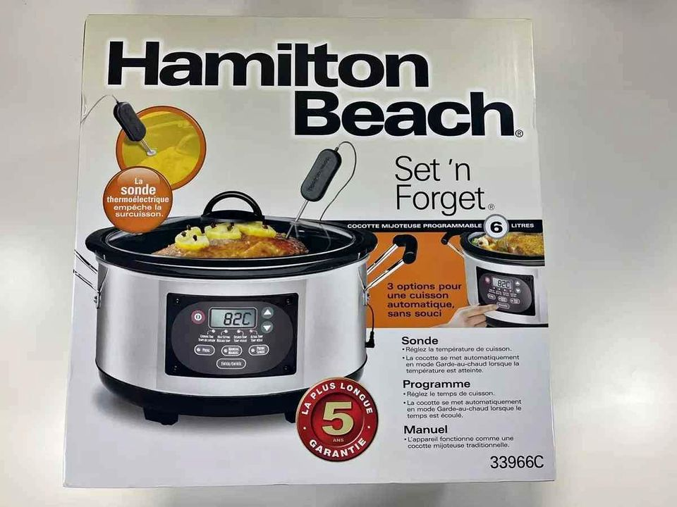 NEW Hamilton Beach Programmable Slow Cooker Stainless 5.6 Liters