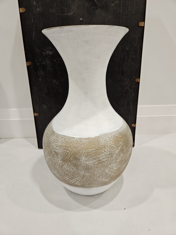 Large White and Gold Vase
