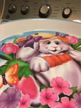 Large rabbit bunny plate bowl dish thick plastic Serving Plate image indicator(2)