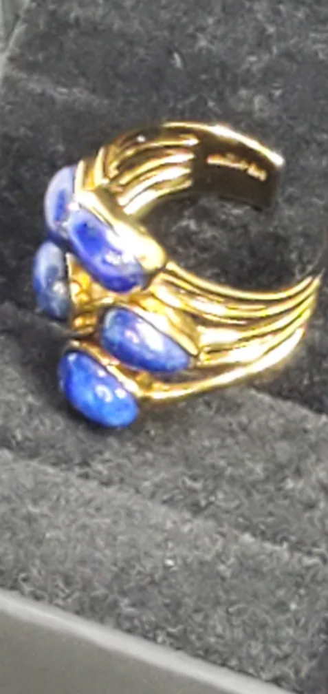 Gold Lapis Lazuli Ring image indicator(5)