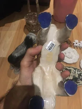 Two Vintage Dog Figurines Magrou porcelain dogs made in Portugal image indicator(7)