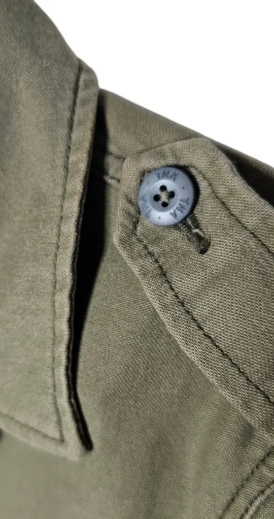 TNA Army Green Cotton Military Jacket size medium image indicator(3)