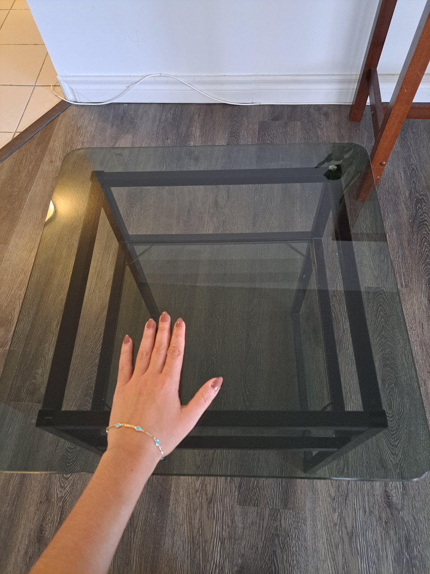 Glass and Metal End Table - photo 2
