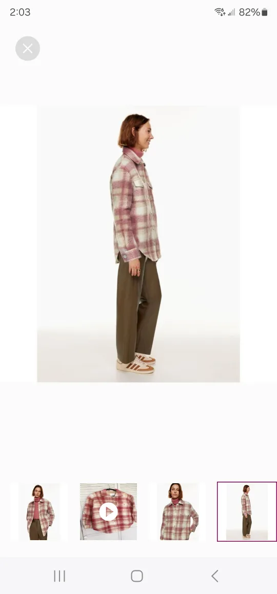 NWT L Wilfred Ganna Plaid Oversized Shirt Jacket image indicator(7)