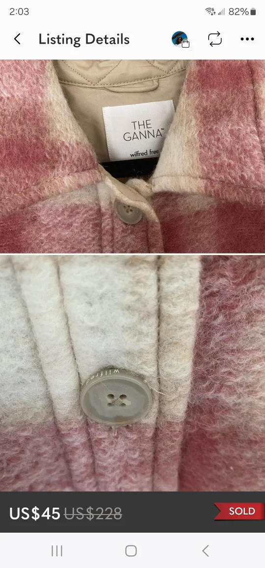 NWT L Wilfred Ganna Plaid Oversized Shirt Jacket image indicator(8)