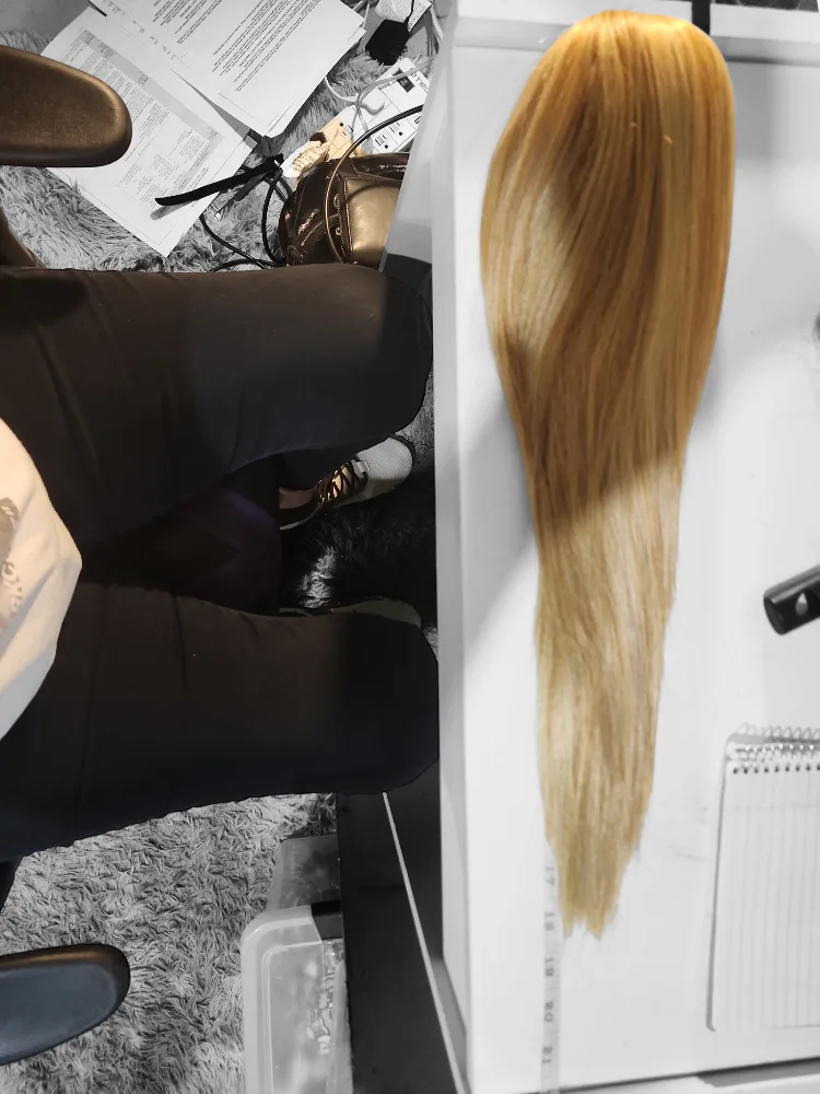 Long Blonde real  Hair Extension Ponytail claw clip thumbnail