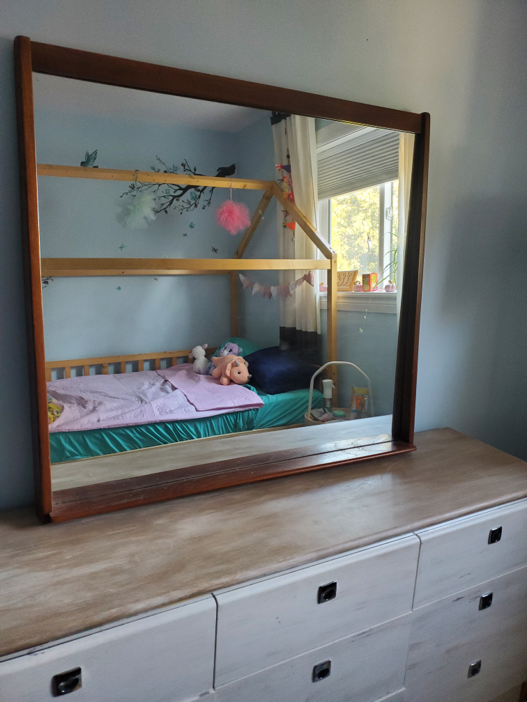Large Vintage Wooden Mirror