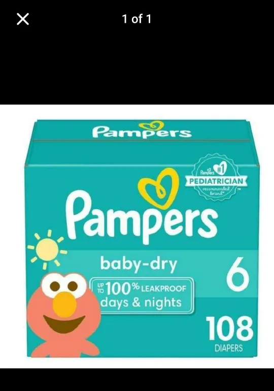 Pampers Baby-Dry Diapers Size 6, size 1,2,3,4,available as well