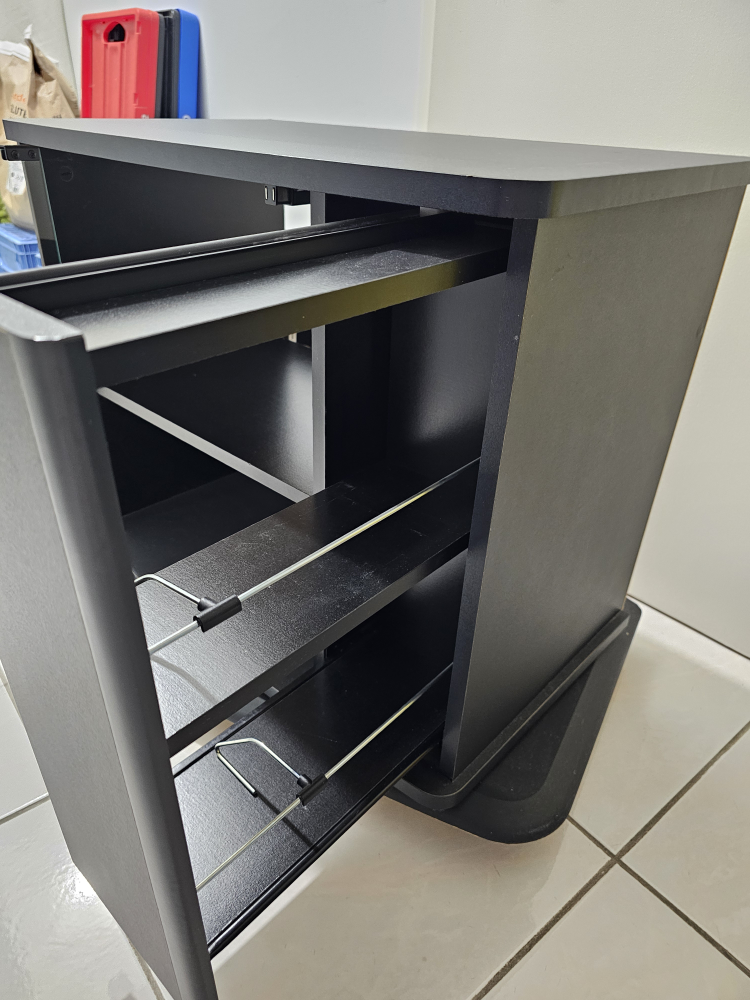 Black TV Stand with Glass Doors - photo 2