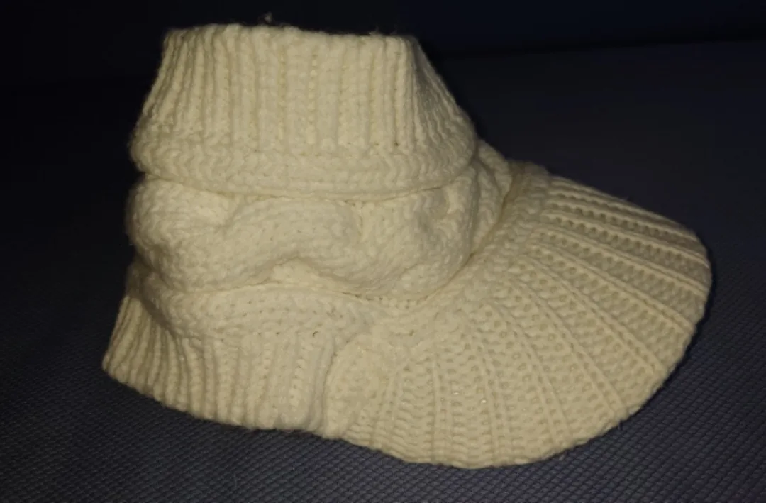 White Knit Beanie with Fold-Down Brim image indicator(2)