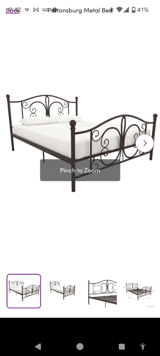 Fleur de Lys Queen size metal bed frame bronze - photo 2