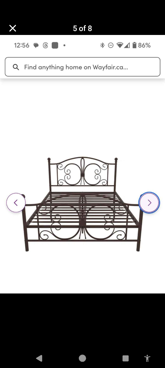 Fleur de Lys Queen size metal bed frame bronze - photo 3