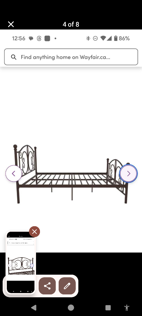 Fleur de Lys Queen size metal bed frame bronze - photo 5