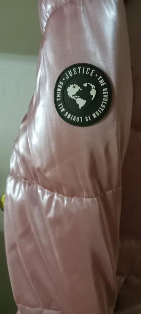 Justice Pink Puffer Jacket with Faux Fur Hood image indicator(4)