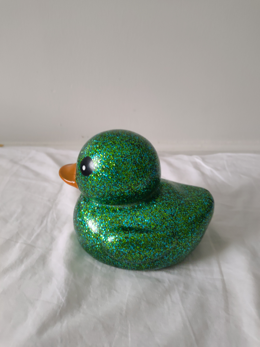 Green Glitter Rubber Duck #freecycle