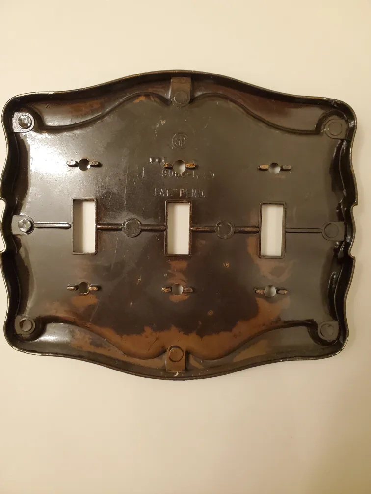 vintage Amerock Brass 3 light Switch wall Plate 🥕 image indicator(2)