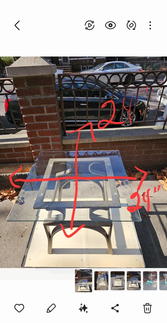 Square Beveled Glass Table Wrought Iron Frame image indicator(5)