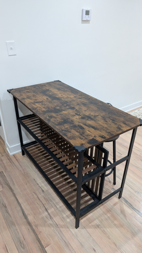Rustic Kitchen Island with 2 Stools - photo 2