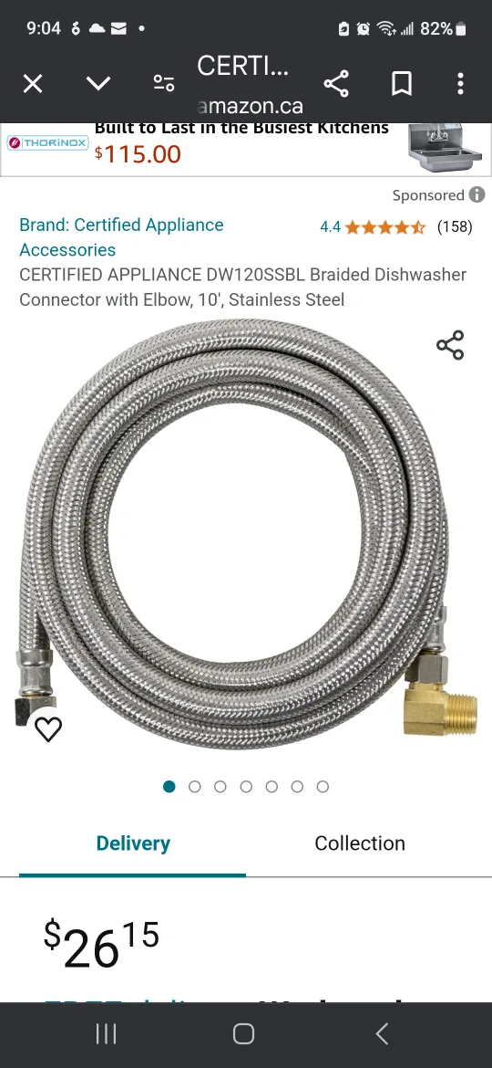 Certified Appliance Accessories Dishwasher Supply Line X2 image indicator(2)